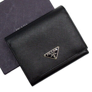 Prada Tri fold Wallet Black Leather